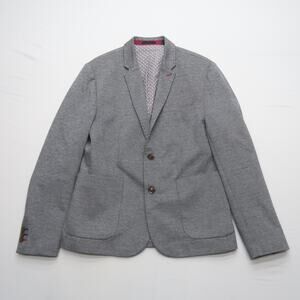 Ted Baker Mens Knit Blazer Size 5 / US XL Grey 2 Sport Coat
